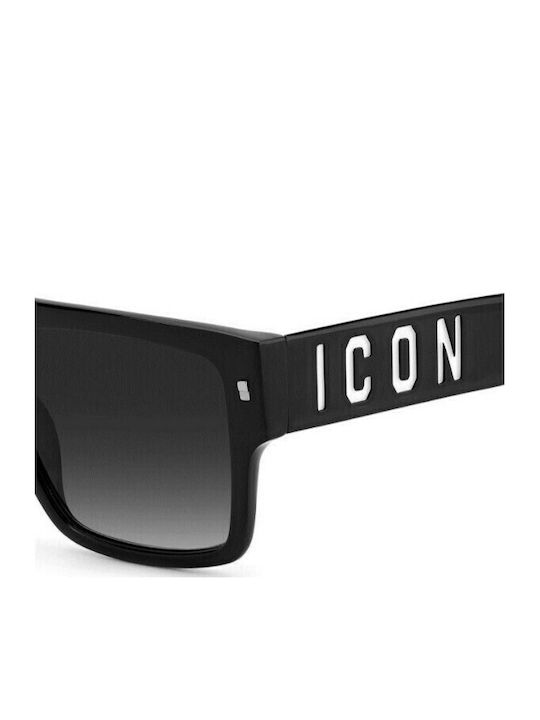 Dsquared2 Icon Ανδρικά Γυαλιά Ηλίου με Μαύρο Μεταλλικό Σκελετό και Μαύρο Ντεγκραντέ Φακό 0003S 80S/9O