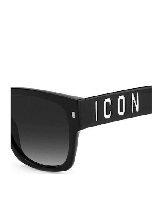 Dsquared2 Icon Men's Sunglasses with Black Plastic Frame and Black Gradient Lens