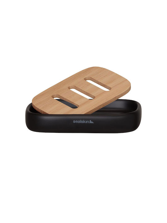 Sealskin Mind Ceramic Soap Dish Countertop Black