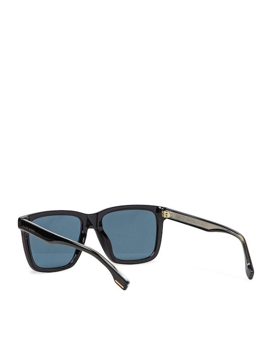 Herren Sonnenbrille mit Schwarz Kunststoff Gestell und Braun Spiegel Linse