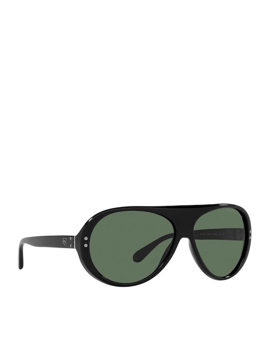 Ralph Lauren Men's Sunglasses with Black Plastic Frame and Black Lens