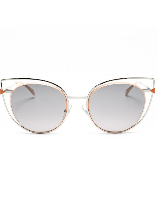 Fendi Palladium Sonnenbrillen mit Orange Rahmen und Gray Verlaufsfarbe Linse FF 0176/S 010