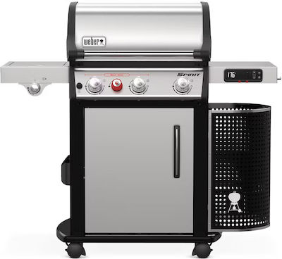 Weber Spirit SPX-335 GBS Smart Ψησταριά Υγραερίου Μαντεμένιας Σχάρας 61x45εκ. με 3 Εστίες 9.38kW και Πλαϊνό Μάτι