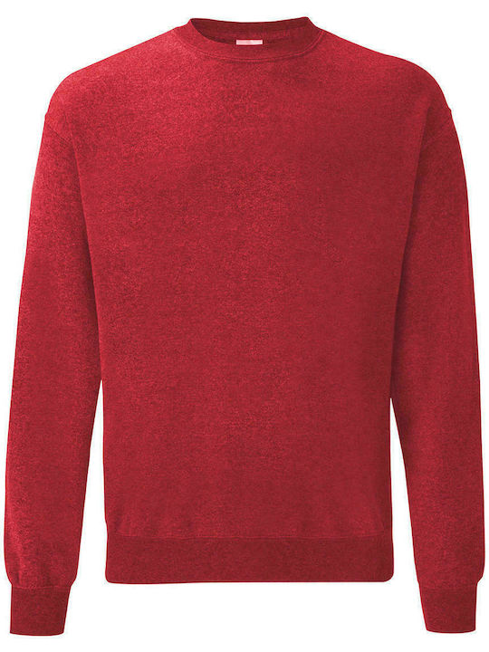 Fruit of the Loom Classic Men's Long Sleeve Promotional Sweatshirt Vintage Heather Red