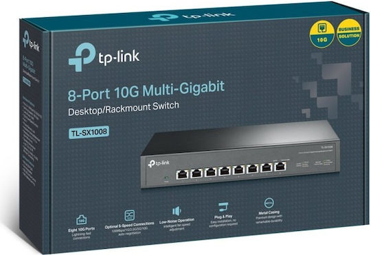 TP-LINK TL-SX1008 v2 Unmanaged L2 Switch με 8 Θύρες Gigabit (10Gbps) Ethernet