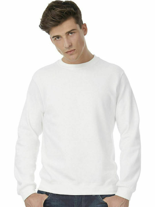 B&C ID.002 Men's Long Sleeve Promotional Sweatshirt White