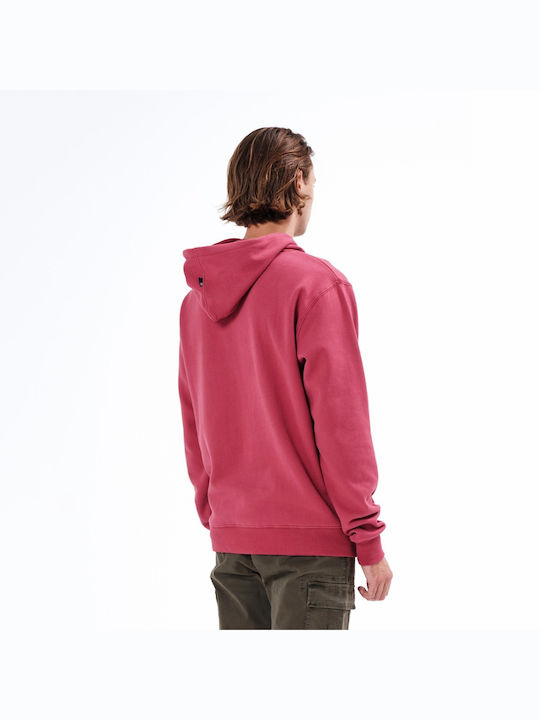 Basehit Men's Sweatshirt with Hood and Pockets Berry