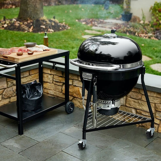 Weber Summit E6 Inox Grătar cu Cărbuni Kamado cu Capac și Termometru 61cmx61cm