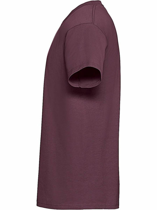 Fruit of the Loom Ringspun Premium T Ανδρικό Διαφημιστικό T-shirt Κοντομάνικο Burgundy