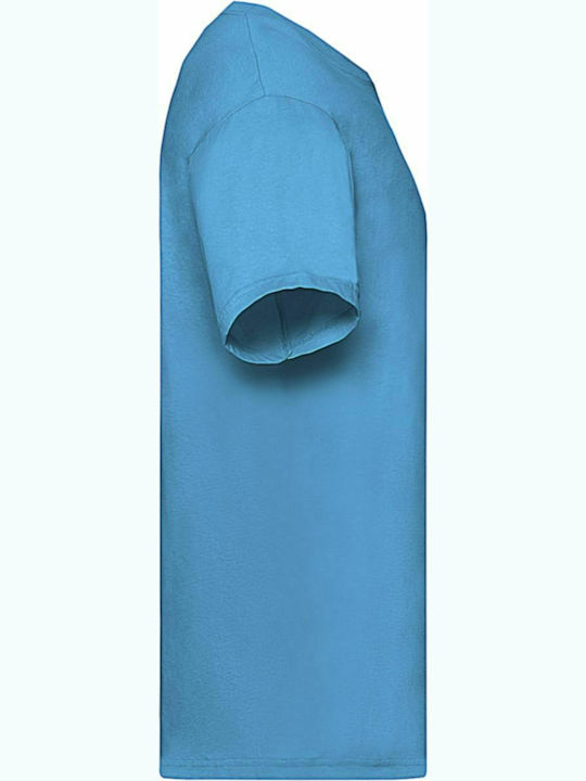 Fruit of the Loom Valueweight Τ Ανδρικό Διαφημιστικό T-shirt Κοντομάνικο Azure Blue