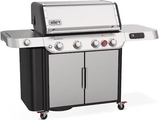 Weber Genesis SX-435 Газово Барбекю Чугунена Решетка 86брx48брсм. с 4 бр 14.1кВт и Страничен Нагревател