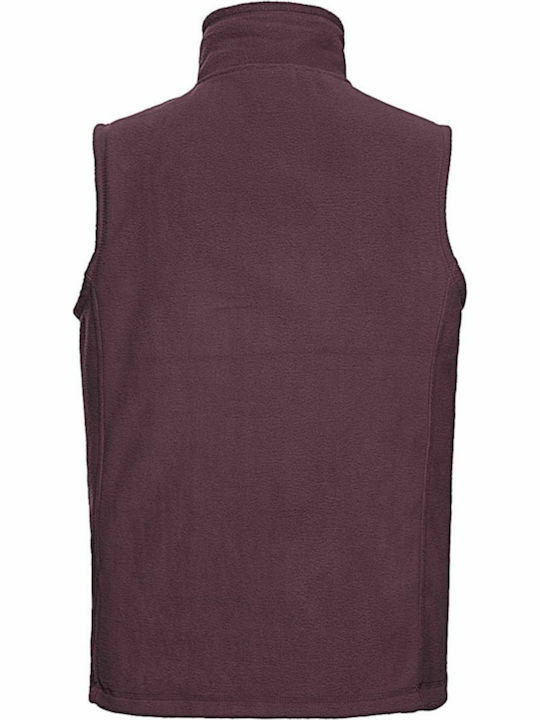 Russell Europe Men's Sleeveless Promotional Cardigan Burgundy