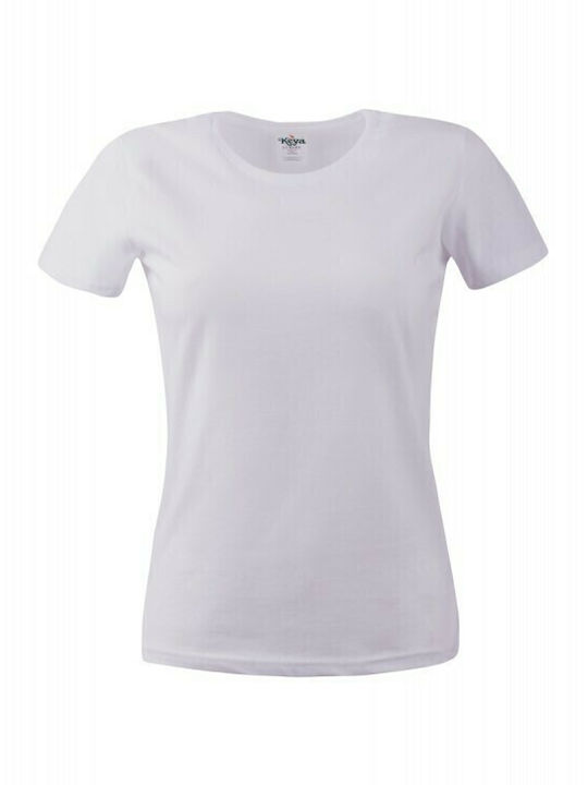 Keya Γυναικείο Διαφημιστικό T-shirt Κοντομάνικο σε Λευκό Χρώμα