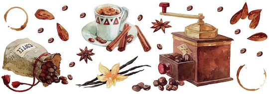 Dekorativer Aufkleber Wand Watercolour Coffee Vinyl 1Stück Ango Dekorativer Aufkleber Wand Watercolour Coffee Vinyl 1Stück Ango