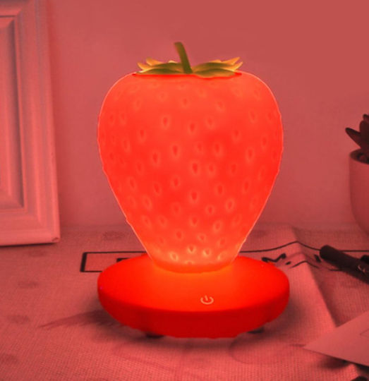 Kids Decorative Lamp Strawberry Red 13x13x9.5εκ.