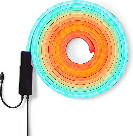 Nedis Waterproof Smart LED Strip Wi-Fi 220V RGB Light 5m Neon Flex with Power Supply & Remote Control