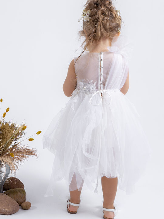 Baby u Rock Jasmine Off White Taufset Kleidung mit Haar-Accessoires & Kleid aus Tüll 2Stück