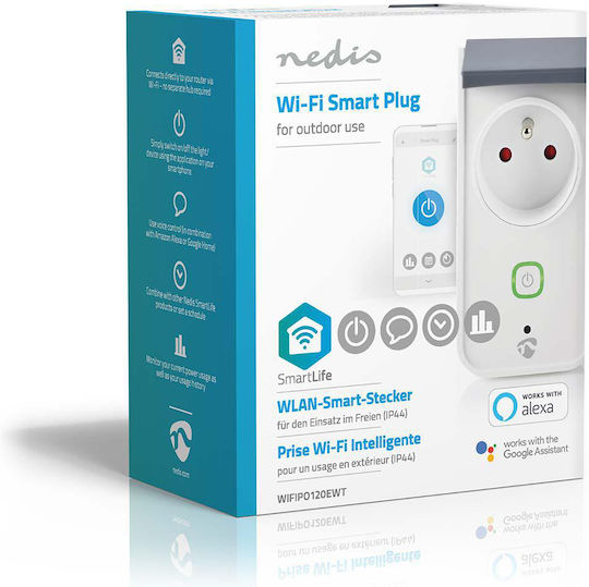 Nedis Smart Μονόπριζο με Διακόπτη Γαλλίας (Type E)