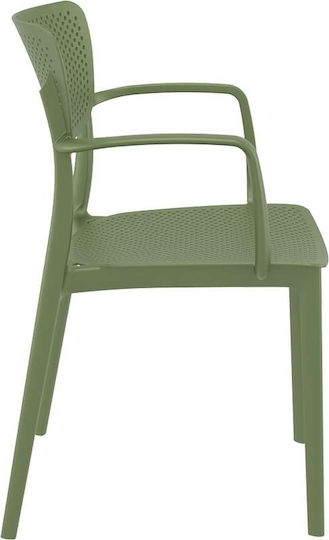Outdoor-Stuhl Polypropylen 128 Loft Olive Green 54x53x45εκ.