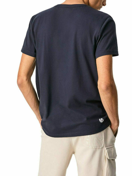 Pepe Jeans Abrel Men's Short Sleeve T-shirt Navy Blue