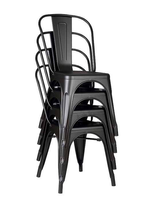 Outdoor Chair Metallic Texas Black Checkmate 51.5x45x84cm