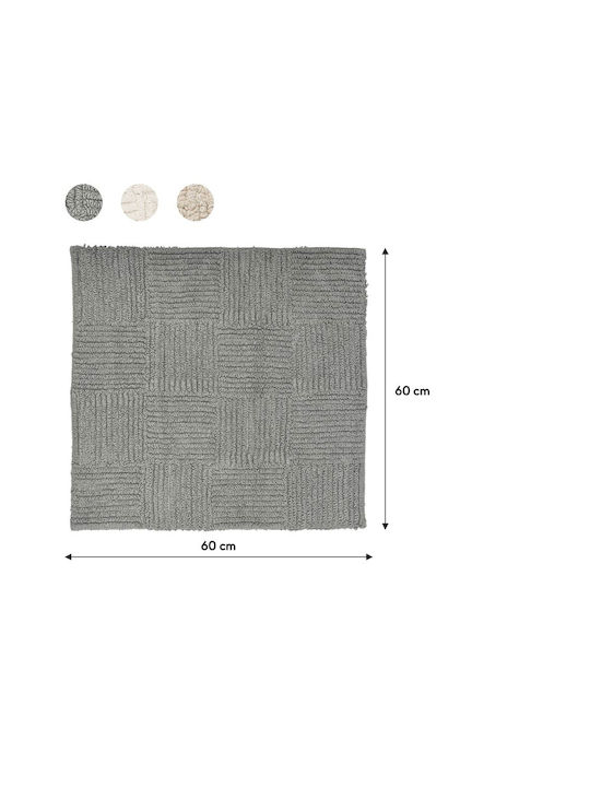 Sealskin Πατάκι Μπάνιου Βαμβακερό Τετράγωνο Reverse 800103 Grey 60x60εκ.