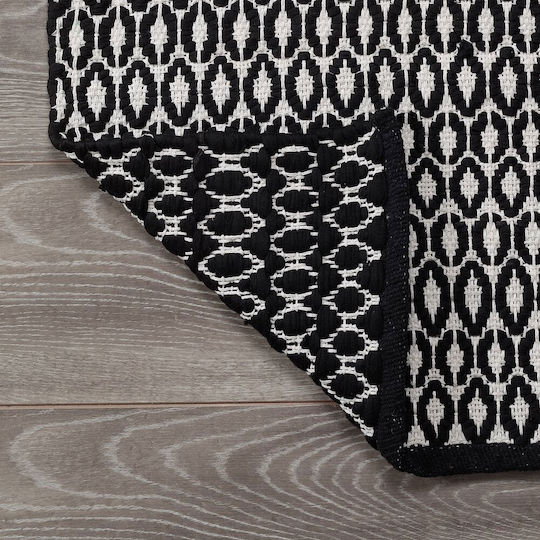 Sealskin Badematte Synthetisch,Polyester/Cotton/Leather Platz Boho 800102 Schwarz 60x60cm