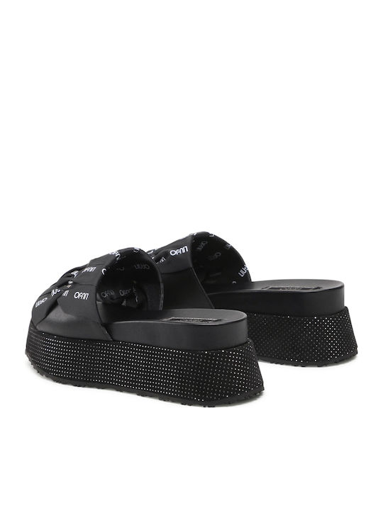 Frida Women's Leather Platform Wedge Sandals Black
