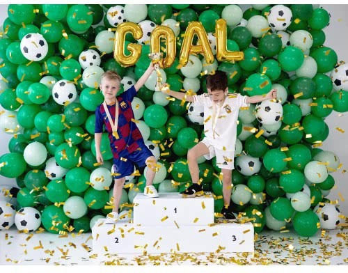 PartyDeco Luftballons Geburtstagsfußball Latex Weiße 30cm