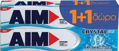 AIM Crystal Gel Fresh & White Toothpaste for Whitening 2x75ml