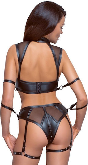 Cottelli Collection Bondage Σετ Body Top & Pants with Hand Loops Μαύρο