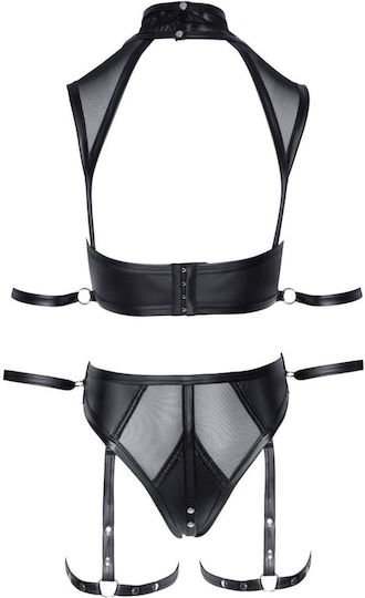 Cottelli Collection Bondage Σετ Body Top & Pants with Hand Loops Μαύρο