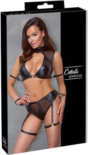 Cottelli Collection Bondage Σετ Body Top & Pants with Hand Loops Μαύρο