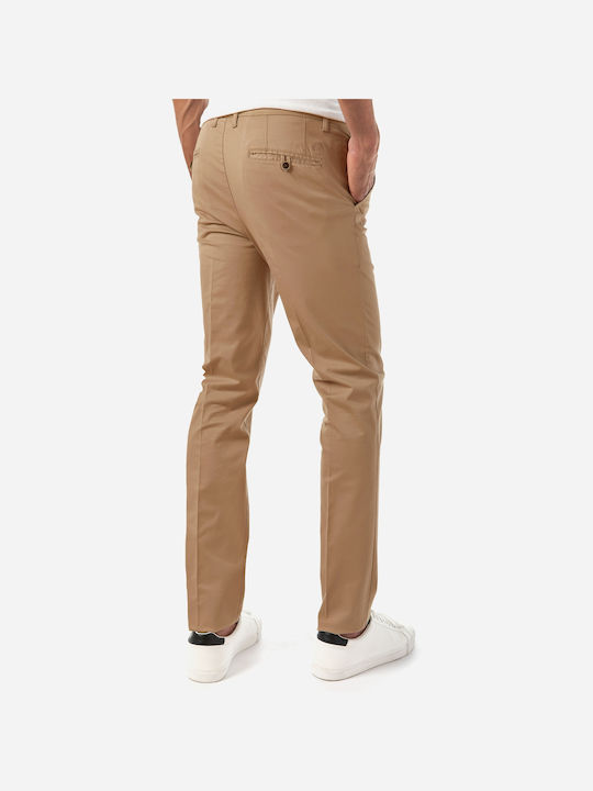 Sogo Herrenhose Chino Elastisch in Normaler Passform Camel