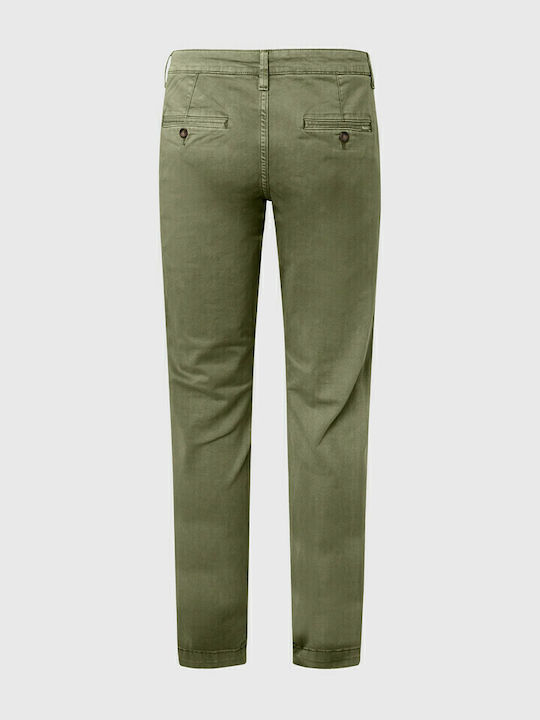 Charly Trousers Chino Elastic in Slim Fit Green