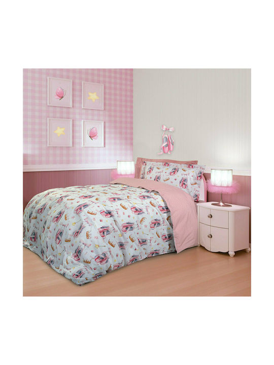 Greenwich Polo Club 8816 Set Kids Duvet Cover Single with Pillowcase Cotton PInk/Yellow/White 160x240cm