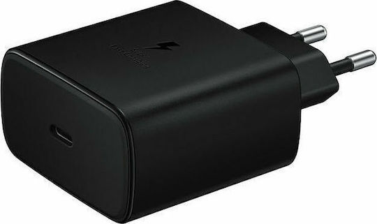 Samsung Φορτιστής με Θύρα USB-C και Καλώδιο USB-C - USB-C 45W Μαύρος (EP-TA845XBE)