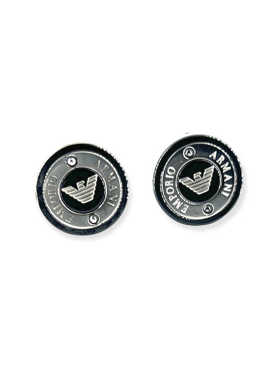 Armani Jeans Cufflink from Silver In Black Colour