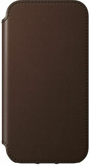 Nomad Rugged Rustic MagSafe Book Δερμάτινο 0.75mm Καφέ (iPhone 13 Pro)