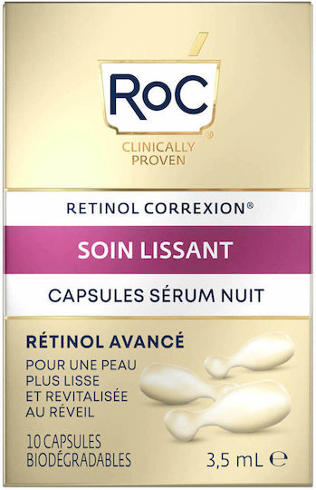 Roc Correxion Line Smoothing Advanced Night Capsules Serum Gesicht mit Retinol für Entgiftung 3.5ml