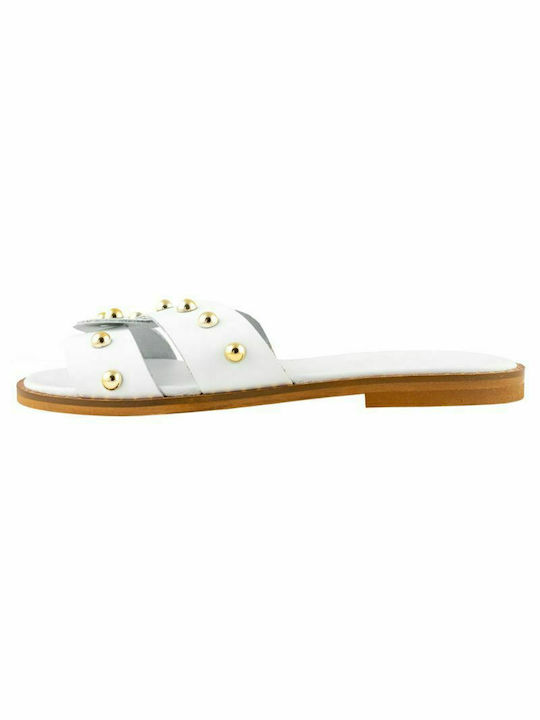 KOUROS LEATHER SANDALS-10-21- WHITE