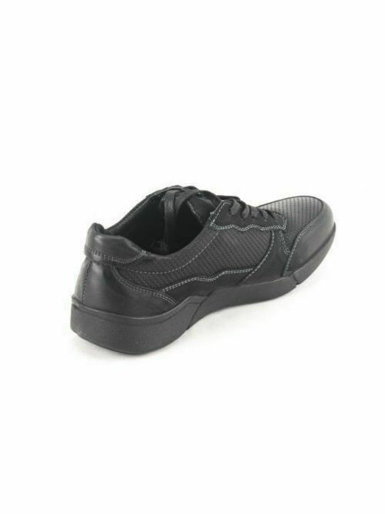 Ego Shoes-Ανδρικά Δερμάτινα Sneakers-G99-06236-34-ΜΑΥΡΟ