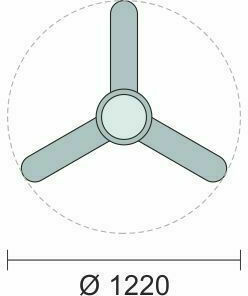 Spot Light Ceiling Fan 122cm with Light and Remote Control Brown