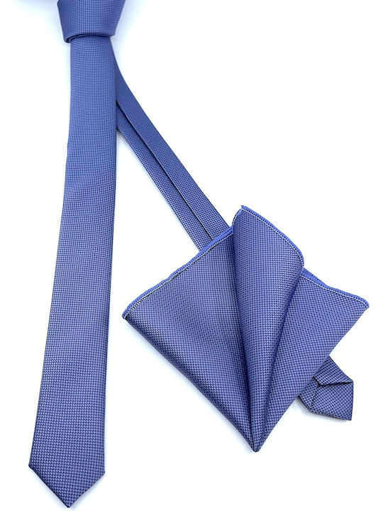 Legend Accessories Men's Tie Set Synthetic Monochrome Blue Iris