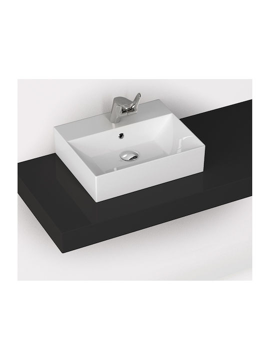 Bianco Ceramica Tetra N Vessel Sink Porcelain 50x42x15cm White