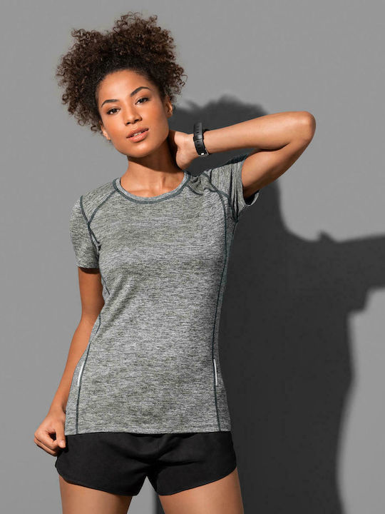 Stedman Reflect Γυναικείο Διαφημιστικό T-shirt Κοντομάνικο Grey Heather