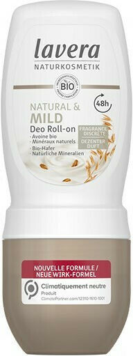 Lavera Natural & Mild Climate Neutral Deodorant Φυσικό Αποσμητικό 48h σε Roll-On Χωρίς Αλουμίνιο 50ml