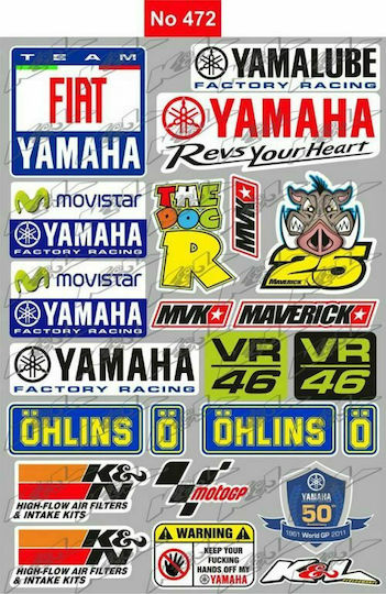 Frisky Αυτοκόλλητα Σετ Yamaha 23τμχ Πολύχρωμο