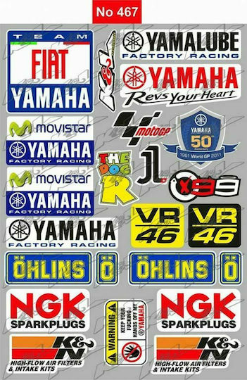 Frisky Αυτοκόλλητα Σετ Yamaha 23τμχ Πολύχρωμο