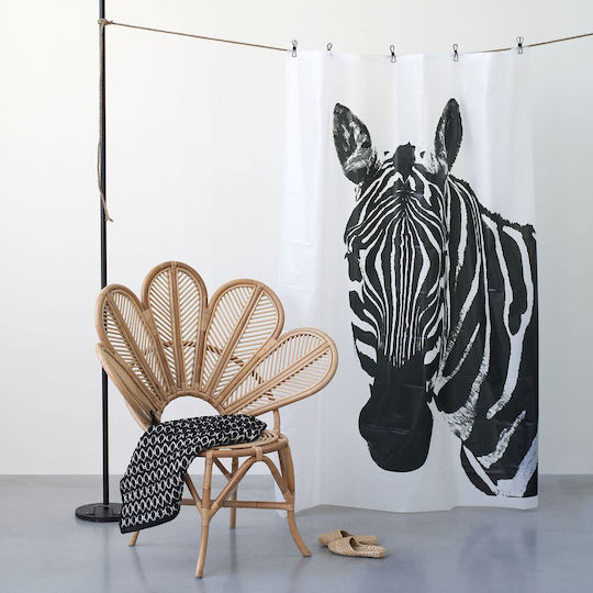 Sealskin Zebra Duschvorhang 180x200cm Schwarz